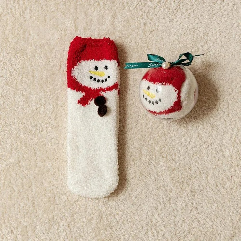 CLEARANCE Kids SNOWMAN Fuzzy Sock Holiday Ornament 5-7yrs